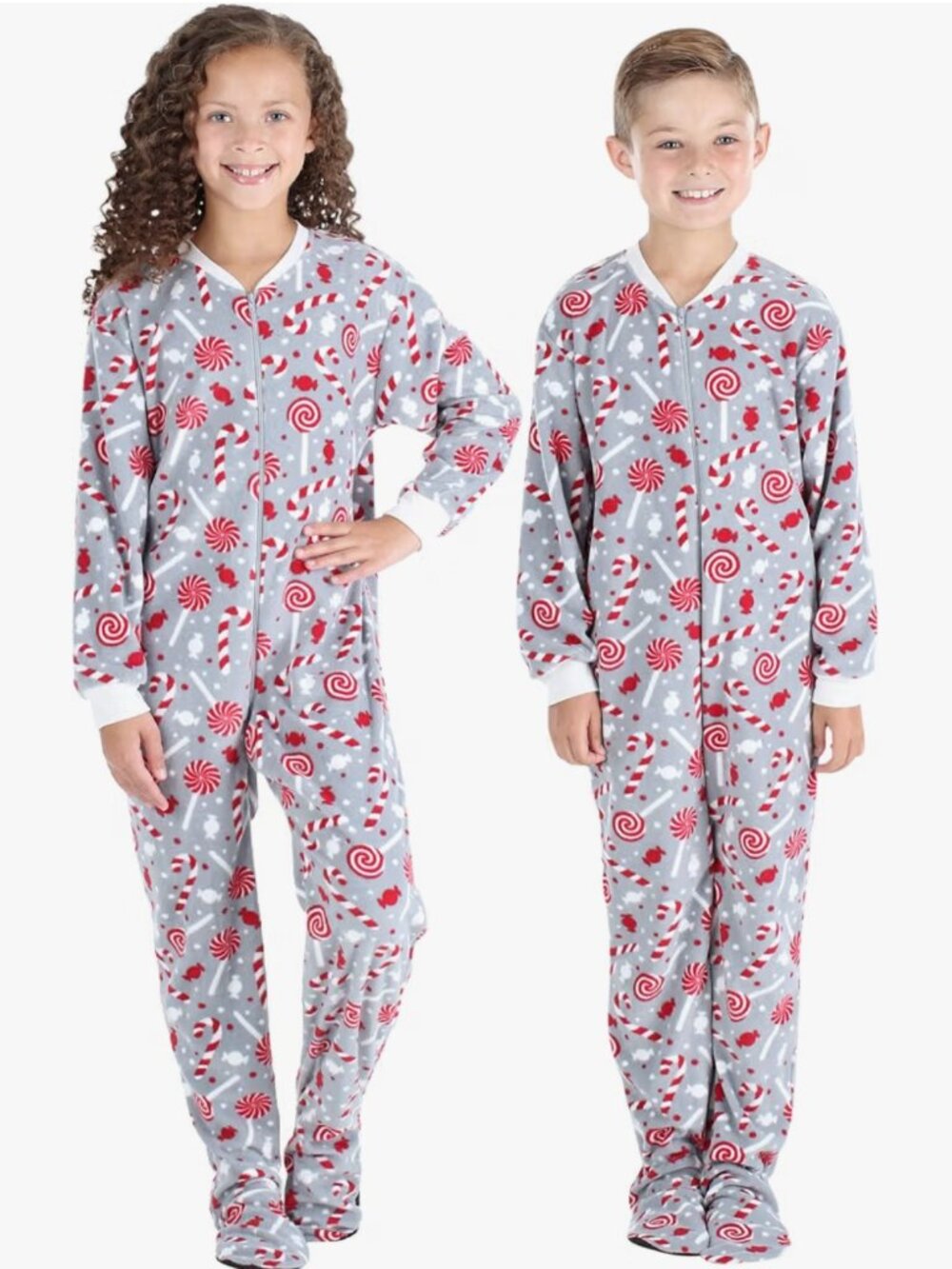 Sleepytime PJs Holiday Candy Fleece Onesie Kids Size 10